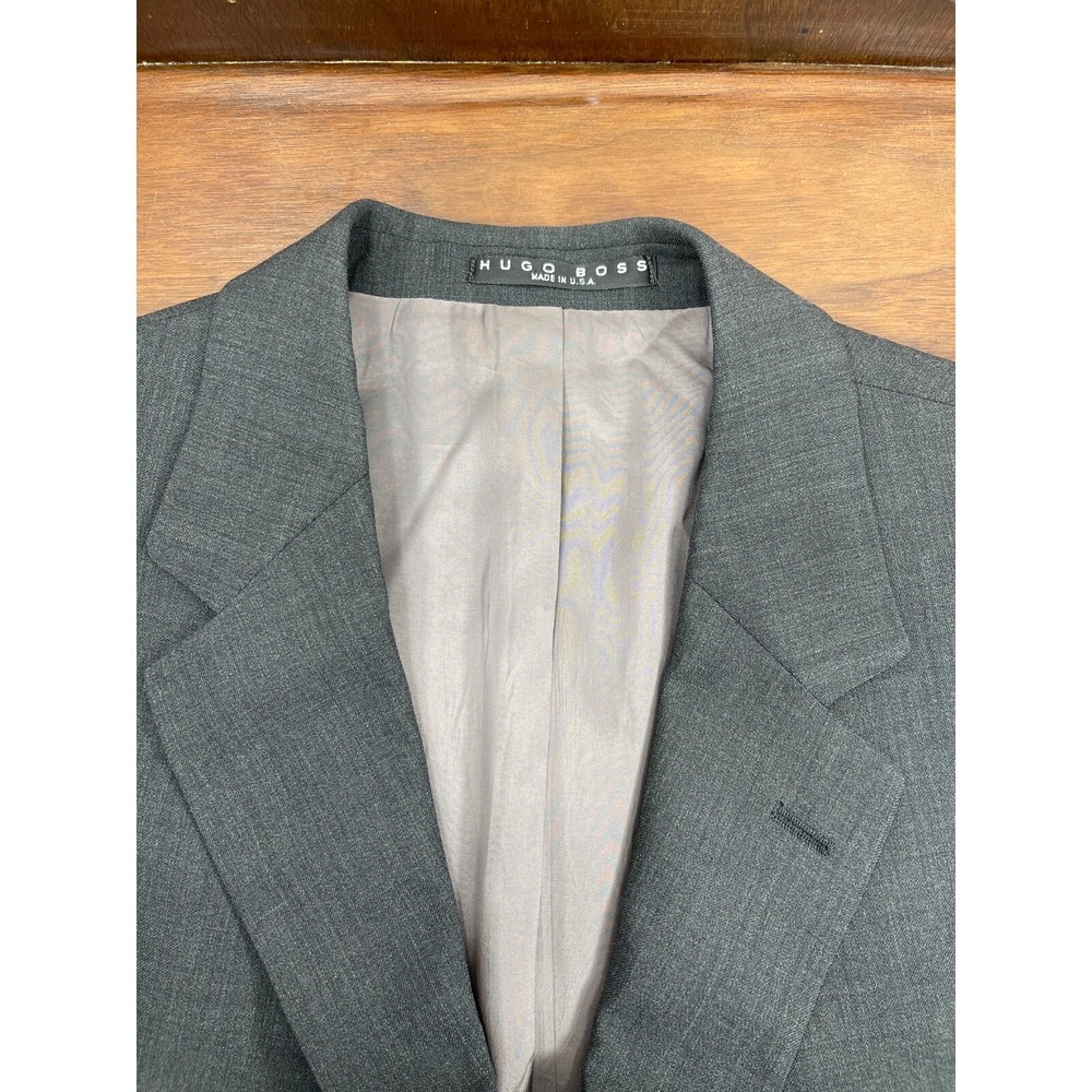 Hugo Boss DK Grey Einstein Sigma 100% Virgin Wool 3 Button Blazer Sport Coat 44L